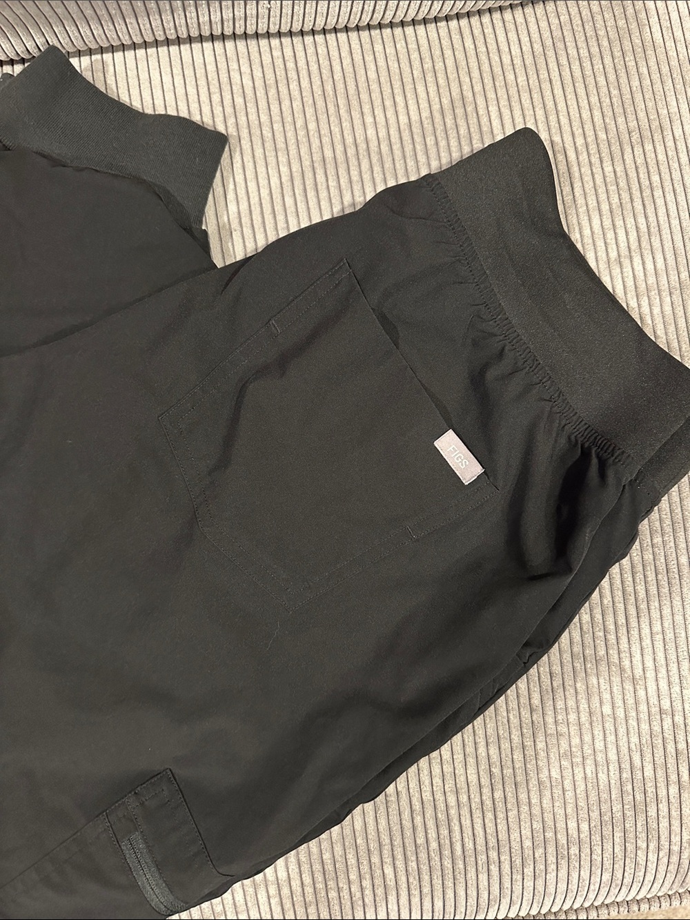 Figs Black Jogger Pants with Teal Drawstring - Picture 10 of 12